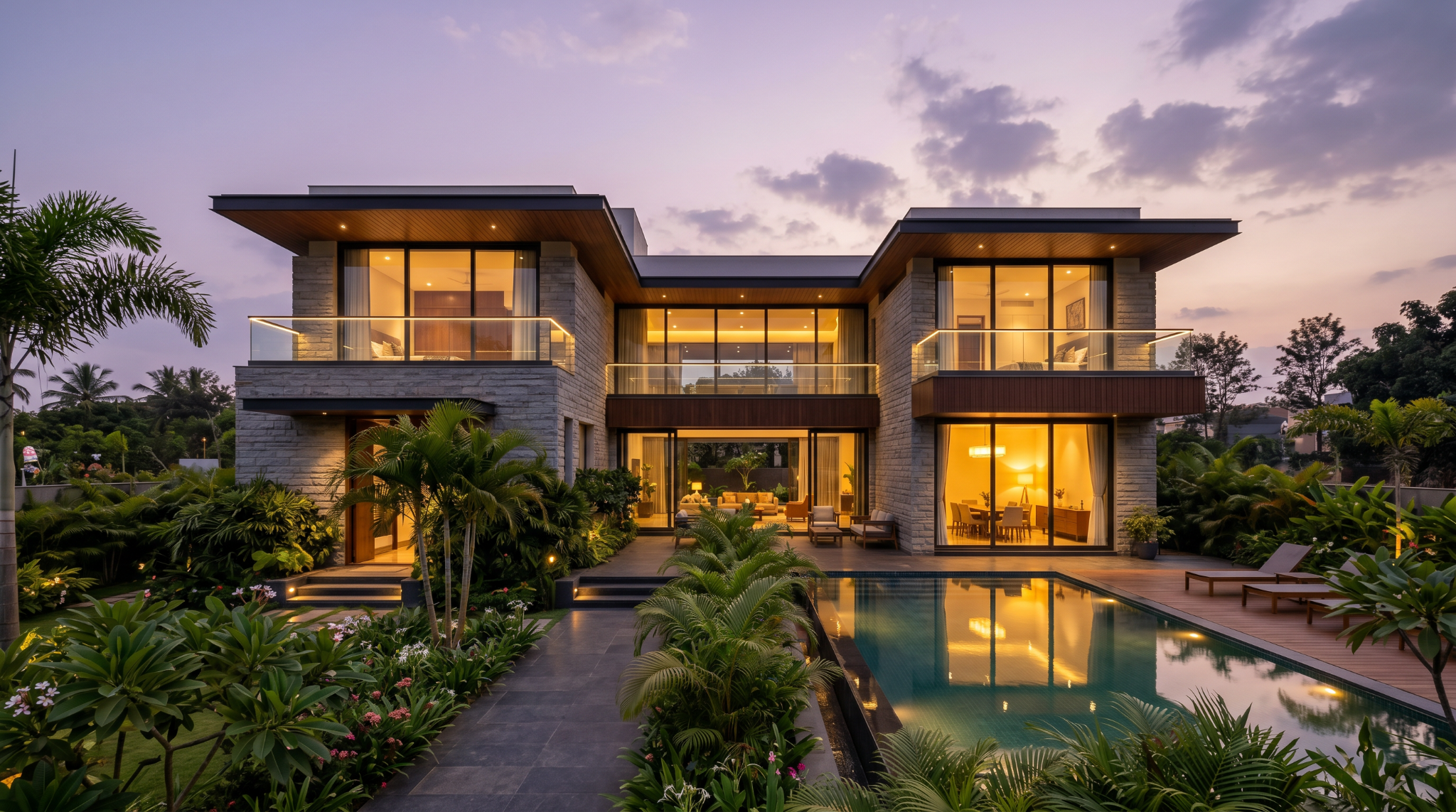 Premium villa construction project by a top construction company in Bangalore, showcasing modern architecture and quality craftsmanship